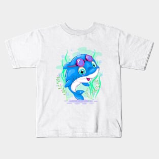 Cute cartoon dolphin Kids T-Shirt